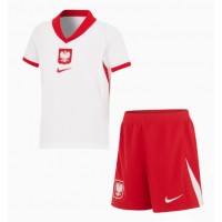 Camiseta Polonia Primera Equipación para niños Eurocopa 2024 manga corta (+ pantalones cortos)